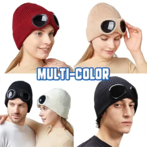 2-in-1 Sunglasses Ski Thermal Knitted Beanie